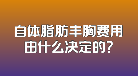 自体脂肪丰胸费用由什么决定的？