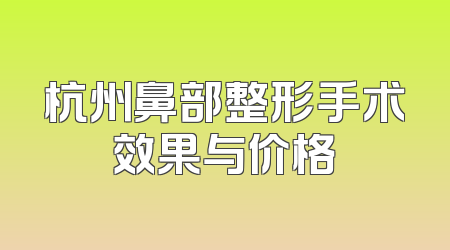 杭州鼻部整形手术效果与价格