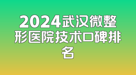 2024武汉微整形医院技术口碑排名