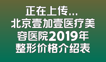 正在上传... 北京壹加壹医疗美容医院2019年整形价格介绍表