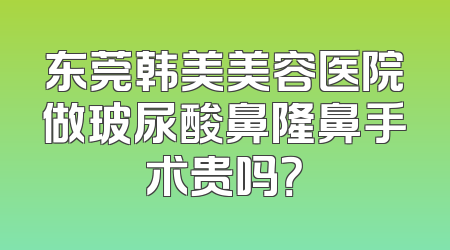 东莞韩美美容医院做玻尿酸鼻隆鼻手术贵吗？
