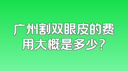 广州割双眼皮的费用大概是多少？