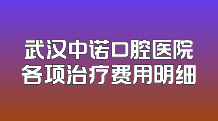 武汉中诺口腔医院各项治疗费用明细