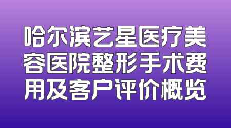 哈尔滨艺星医疗美容医院整形手术费用及客户评价概览