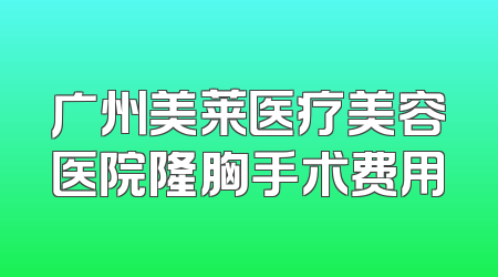 广州美莱医疗美容医院隆胸手术费用
