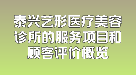 泰兴艺形医疗美容诊所的服务项目和顾客评价概览