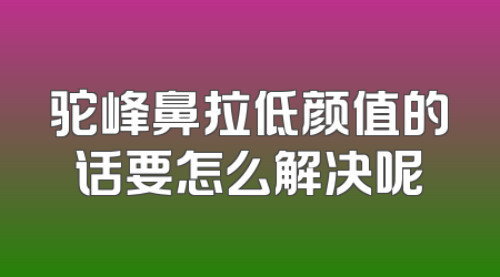 驼峰鼻拉低颜值的话要怎么解决呢