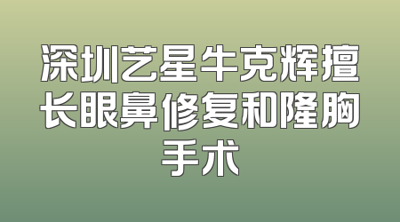 深圳艺星牛克辉擅长眼鼻修复和隆胸手术