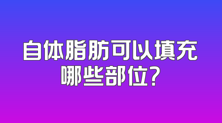 自体脂肪可以填充哪些部位？