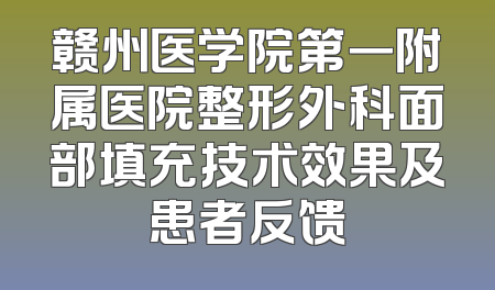 赣州医学院第一附属医院整形外科面部填充技术效果及患者反馈