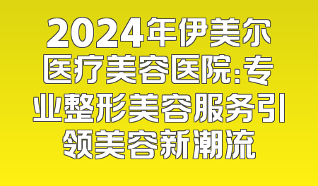 2024年伊美尔医疗美容医院：专业整形美容服务引领美容新潮流