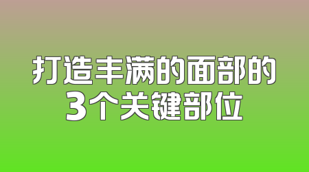 打造丰满的面部的3个关键部位