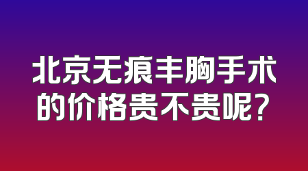 北京无痕丰胸手术的价格贵不贵呢？
