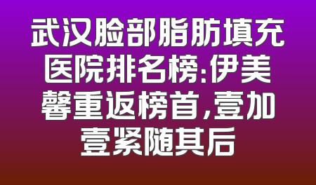 武汉脸部脂肪填充医院排名榜：伊美馨重返榜首，壹加壹紧随其后