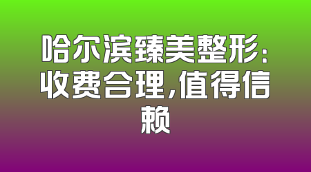 哈尔滨臻美整形：收费合理，值得信赖