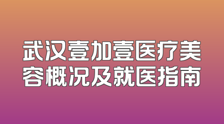 武汉壹加壹医疗美容概况及就医指南