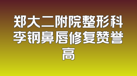 郑大二附院整形科李钢鼻唇修复赞誉高