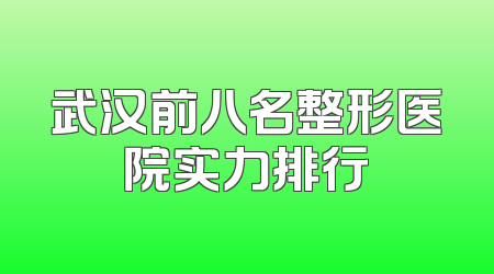 武汉前八名整形医院实力排行