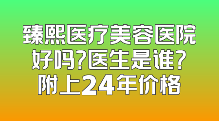 臻熙医疗美容医院好吗？医生是谁？附上24年价格