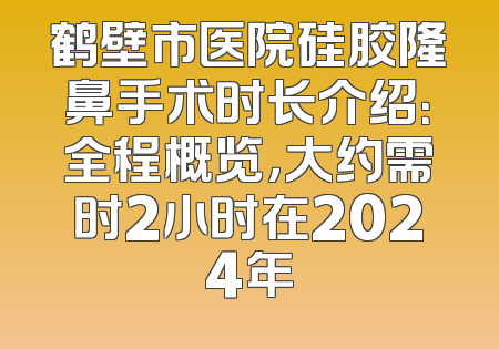 鹤壁市医院硅胶隆鼻手术时长介绍：全程概览，大约需时2小时在2024年