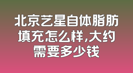 北京艺星自体脂肪填充怎么样，大约需要多少钱