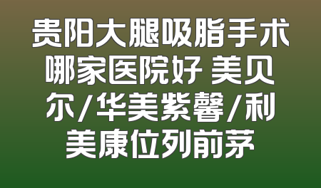 贵阳大腿吸脂手术哪家医院好 美贝尔/华美紫馨/利美康位列前茅