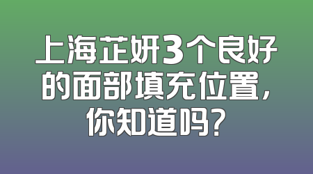 上海芷妍3个良好的面部填充位置，你知道吗？