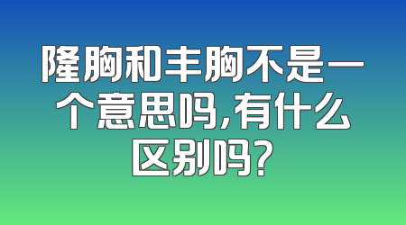 隆胸和丰胸不是一个意思吗，有什么区别吗？