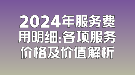 2024年服务费用明细：各项服务价格及价值解析
