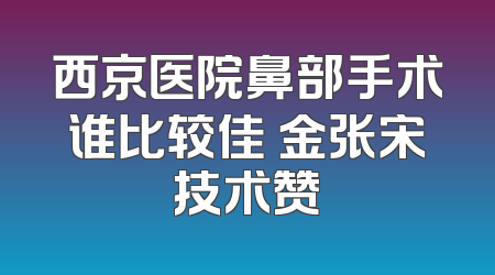 西京医院鼻部手术谁比较佳 金张宋技术赞