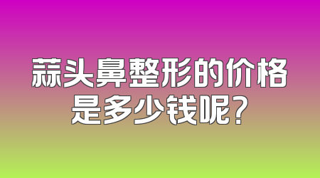蒜头鼻整形的价格是多少钱呢？