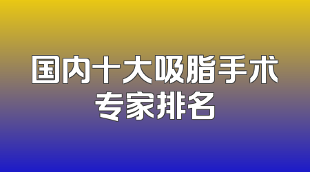 国内十大吸脂手术专家排名