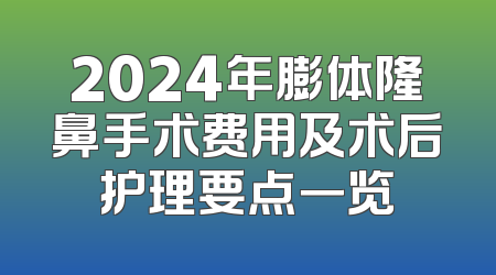 2024年膨体隆鼻手术费用及术后护理要点一览