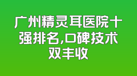 广州精灵耳医院十强排名，口碑技术双丰收