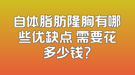 自体脂肪隆胸有哪些优缺点 需要花多少钱？
