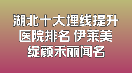 湖北十大埋线提升医院排名 伊莱美绽颜禾丽闻名