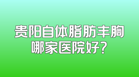 贵阳自体脂肪丰胸哪家医院好？