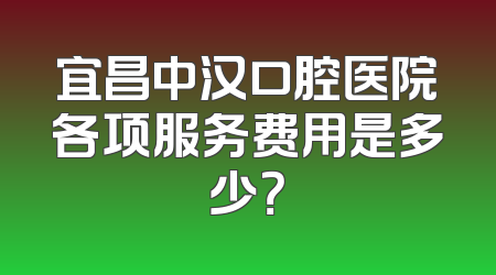 宜昌中汉口腔医院各项服务费用是多少？