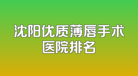 沈阳优质薄唇手术医院排名
