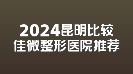 2024昆明比较佳微整形医院推荐
