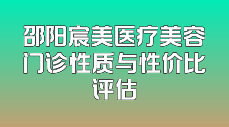 邵阳宸美医疗美容门诊性质与性价比评估