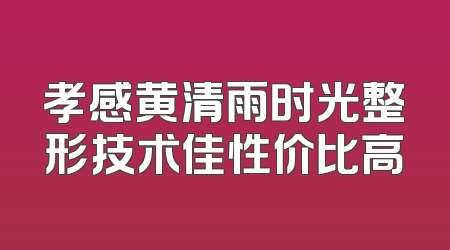 孝感黄清雨时光整形技术佳性价比高