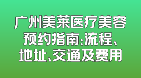 广州美莱医疗美容预约指南：流程、地址、交通及费用