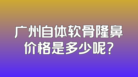 广州自体软骨隆鼻价格是多少呢？