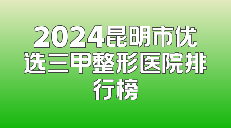 2024昆明市优选三甲整形医院排行榜