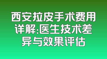 西安拉皮手术费用详解：医生技术差异与效果评估