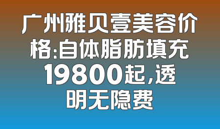广州雅贝壹美容价格：自体脂肪填充19800起，透明无隐费