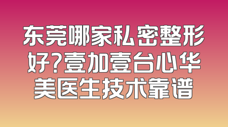 东莞哪家私密整形好？壹加壹台心华美医生技术靠谱