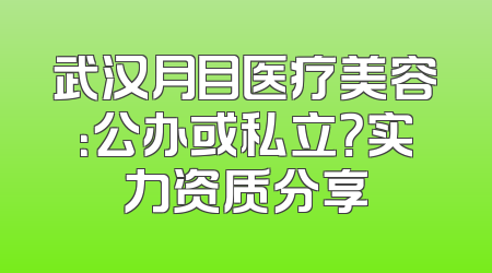 武汉月目医疗美容：公办或私立？实力资质分享