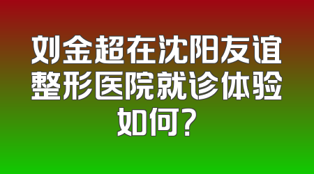 刘金超在沈阳友谊整形医院就诊体验如何？